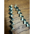 Vintage c1930s Folk Art Wax Gum / Candy Wrapper Handmade Green & White Necklace