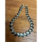 Vintage c1930s Folk Art Wax Gum / Candy Wrapper Handmade Green & White Necklace