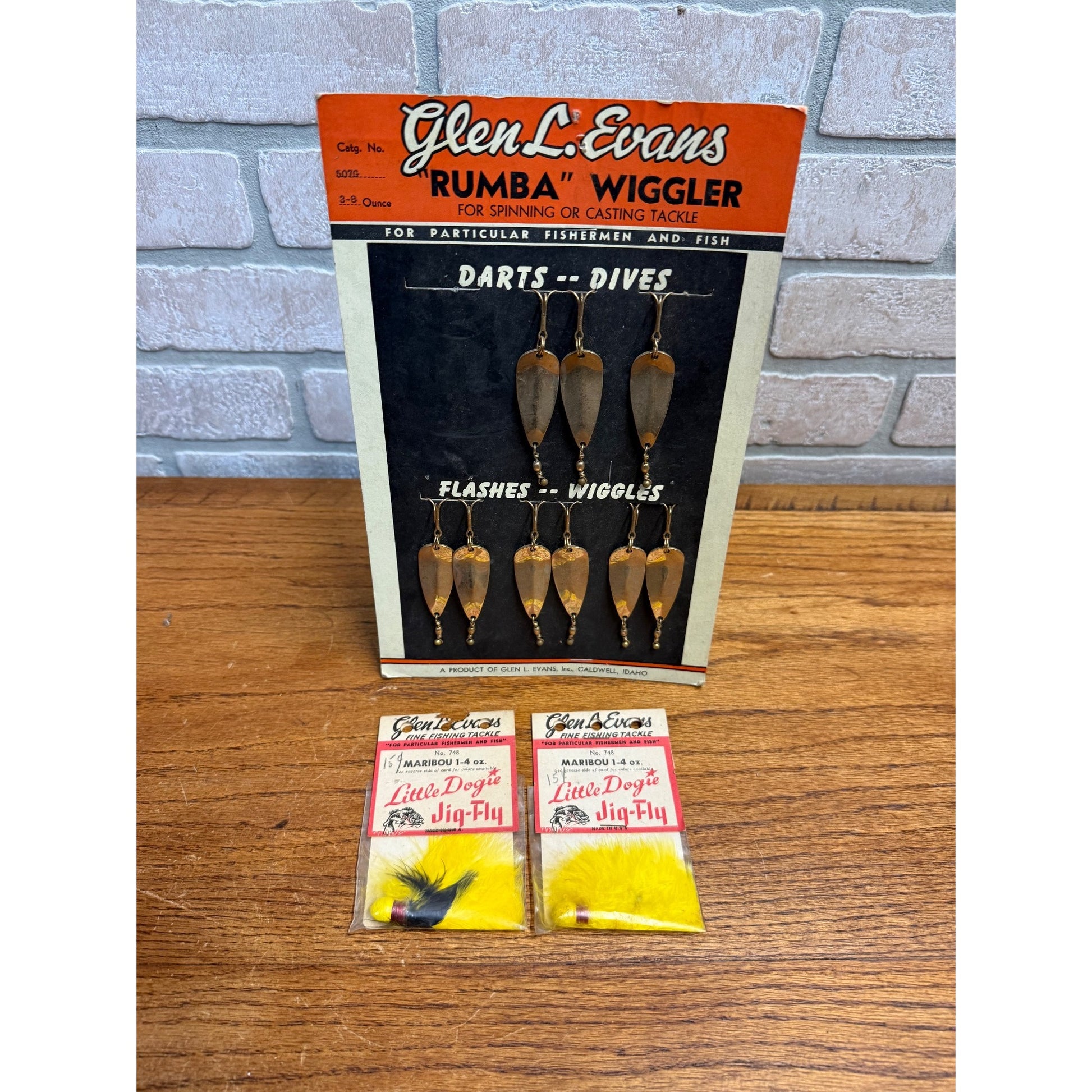 Vintage Glen Evans Rumba Wiggler Fishing Tackle Lures Store Display Advertising