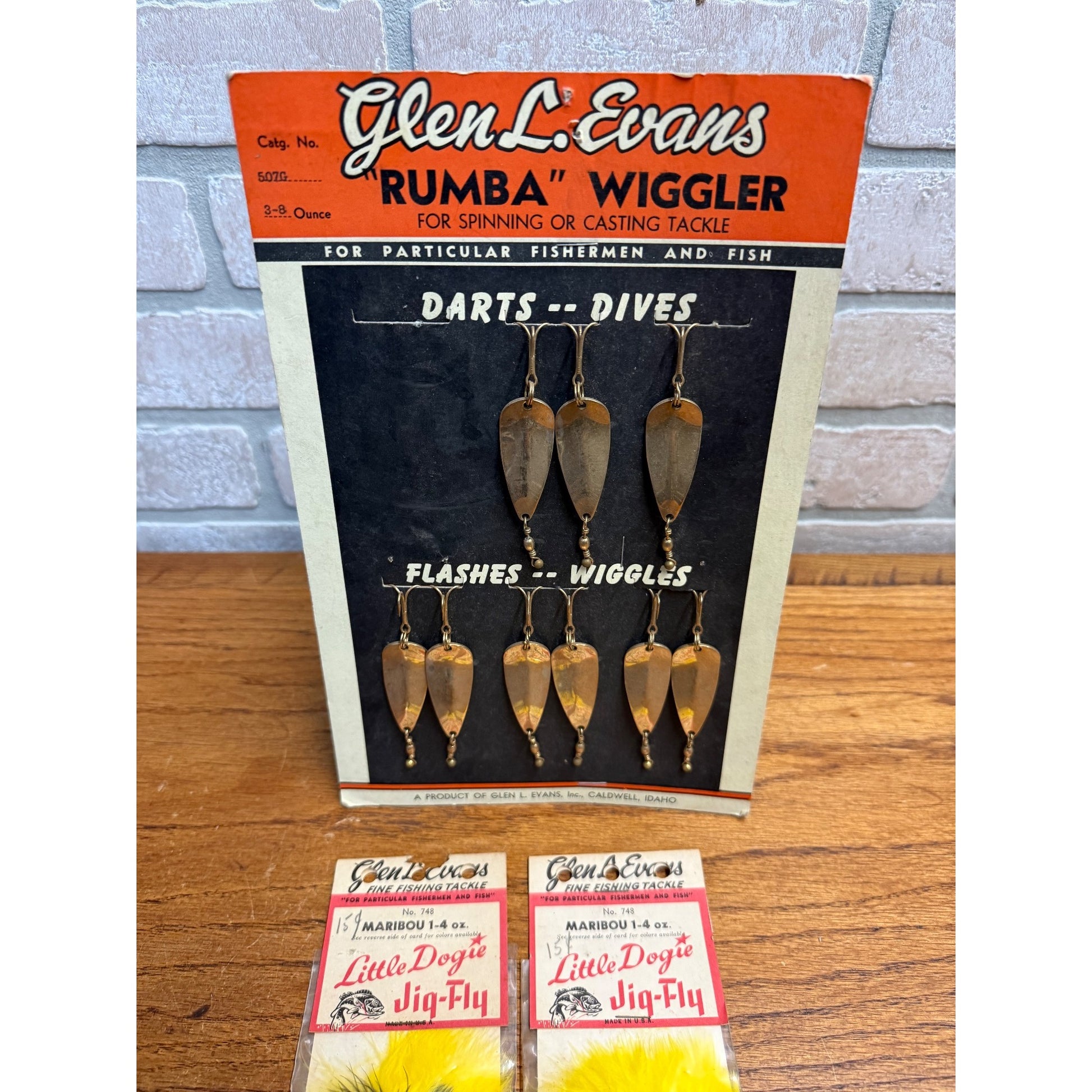 Vintage Glen Evans Rumba Wiggler Fishing Tackle Lures Store Display Advertising