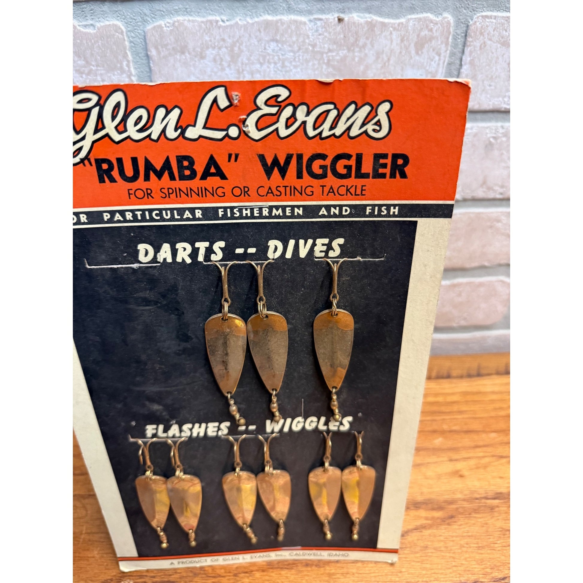 Vintage Glen Evans Rumba Wiggler Fishing Tackle Lures Store Display Advertising