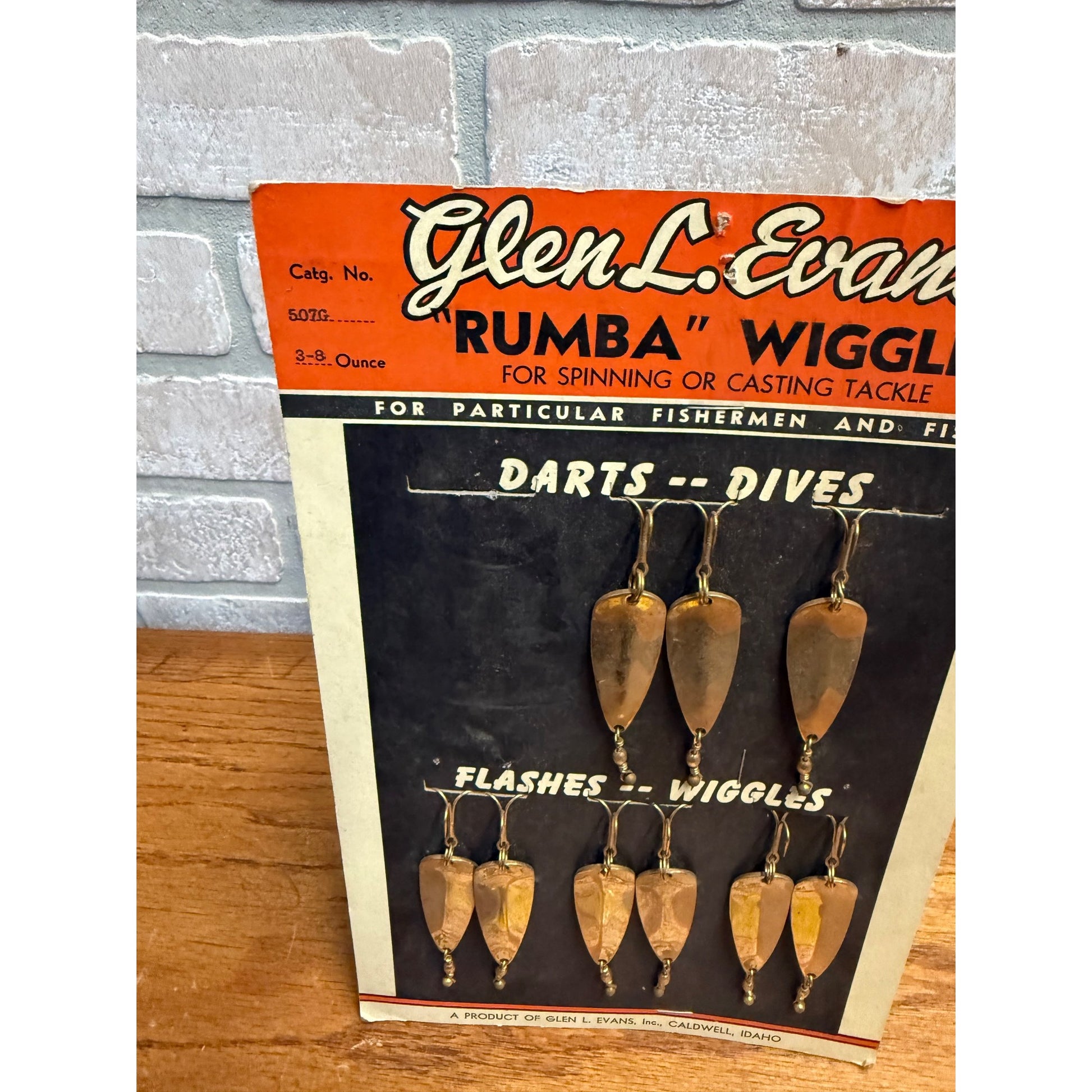 Vintage Glen Evans Rumba Wiggler Fishing Tackle Lures Store Display Advertising