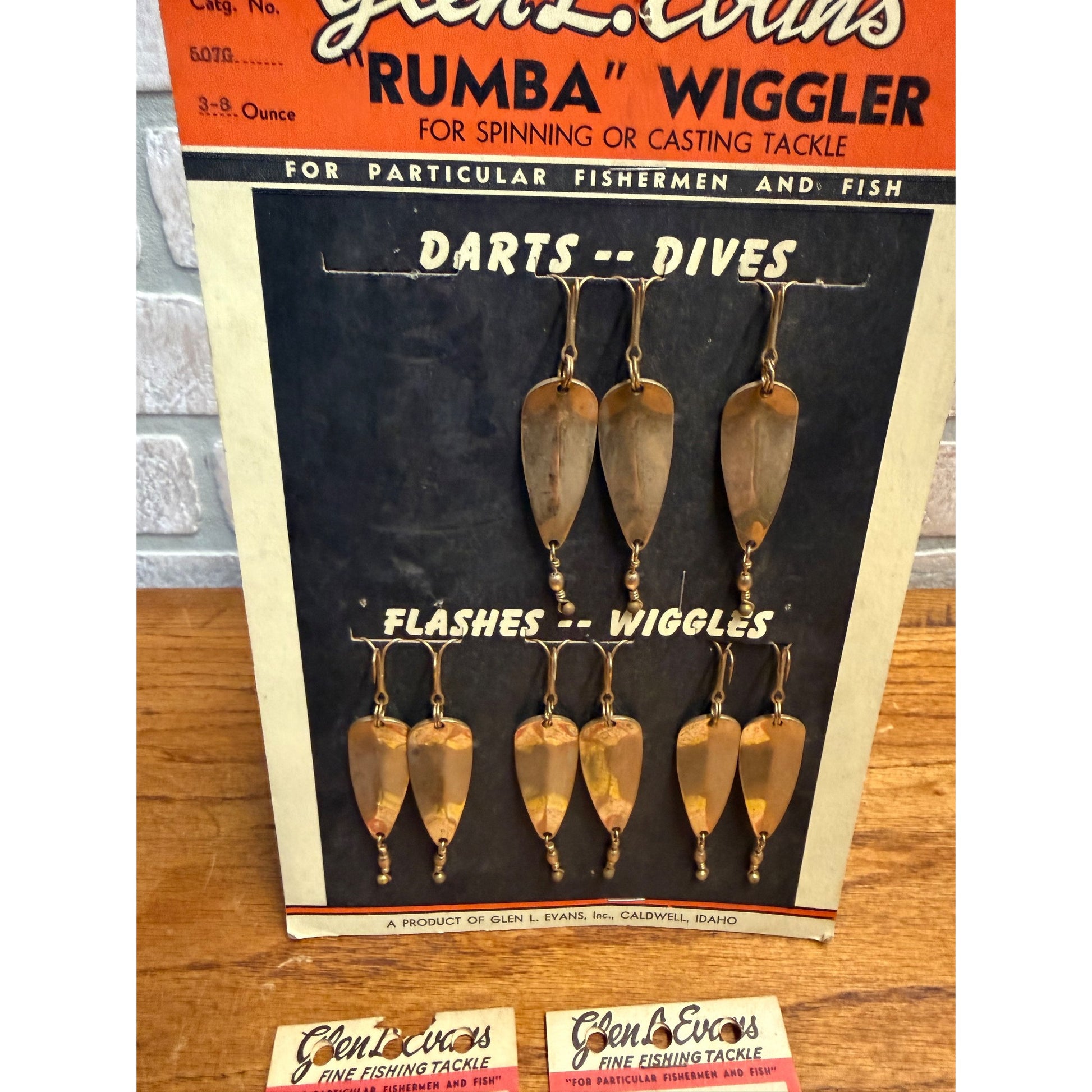 Vintage Glen Evans Rumba Wiggler Fishing Tackle Lures Store Display Advertising