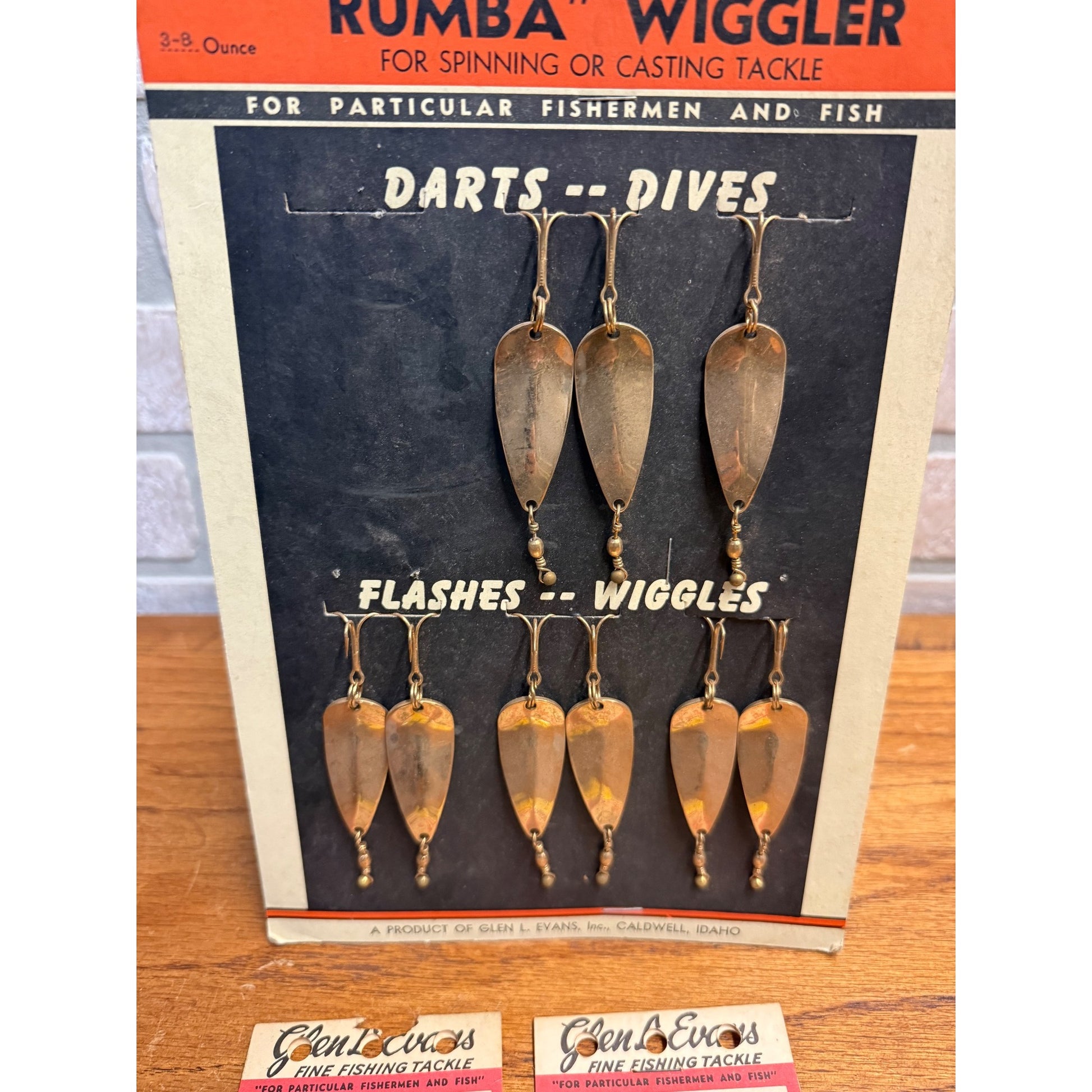 Vintage Glen Evans Rumba Wiggler Fishing Tackle Lures Store Display Advertising