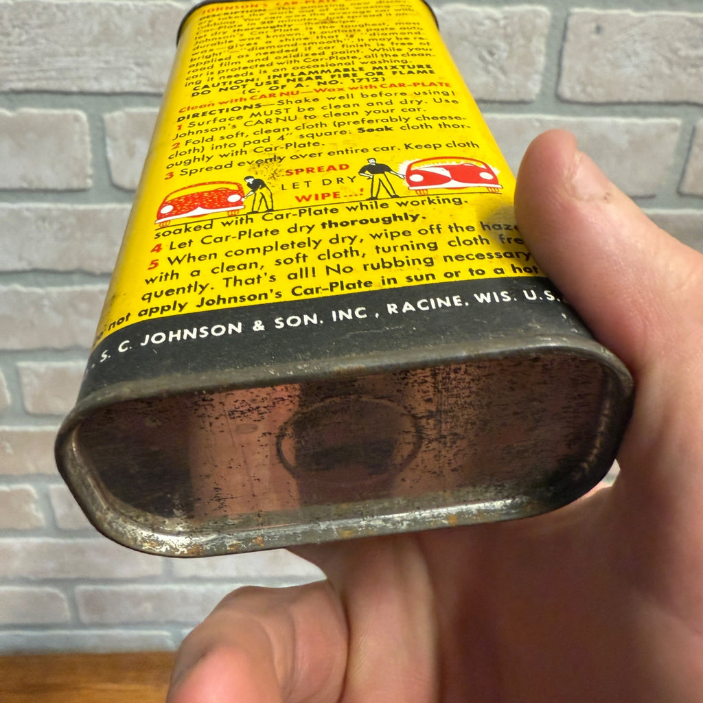 Vintage 1950s Johnson's Car Wax & Whiz Hi-Shine Oil Can Garage Gas Auto