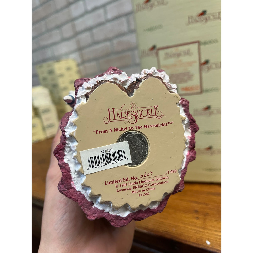 1998 Enesco Linda Baldwin Haresnickle Rabbit w/ Parasol Easter Figure #471380