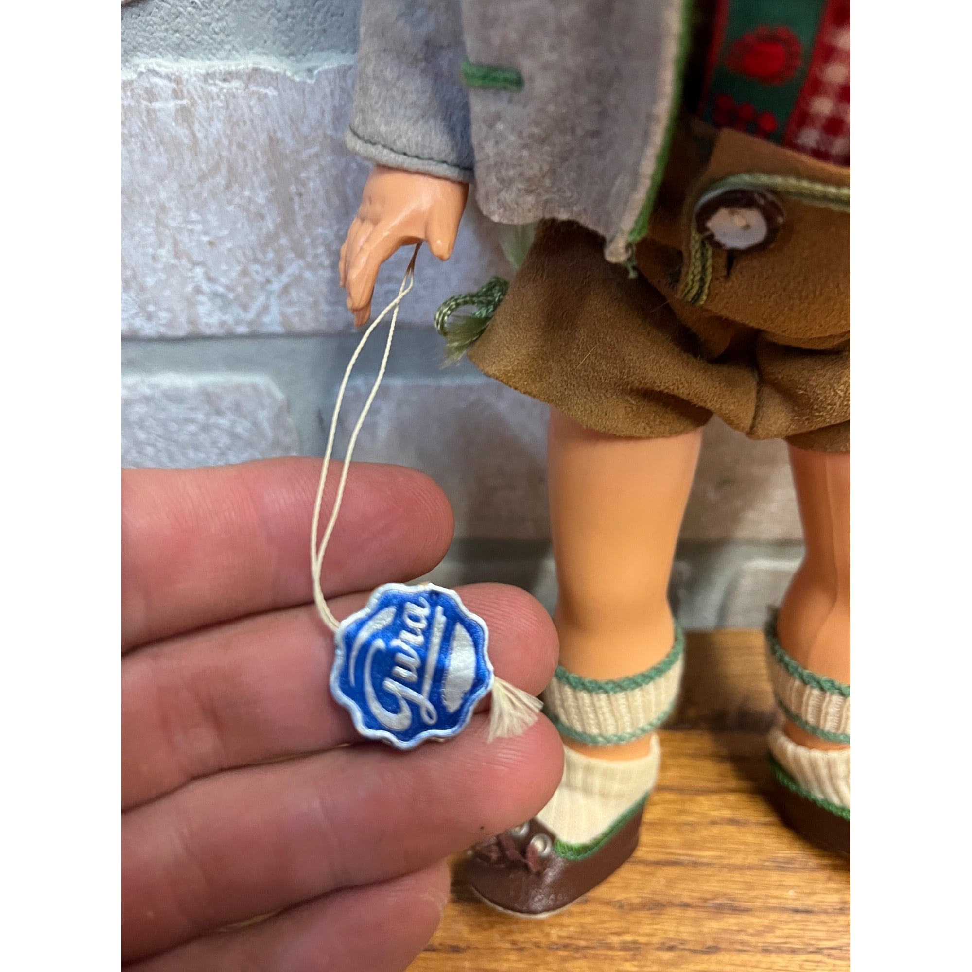 Vintage 1950s Gura Bavarian Boy Trachtenpuppen German Doll Lederhosen 12"