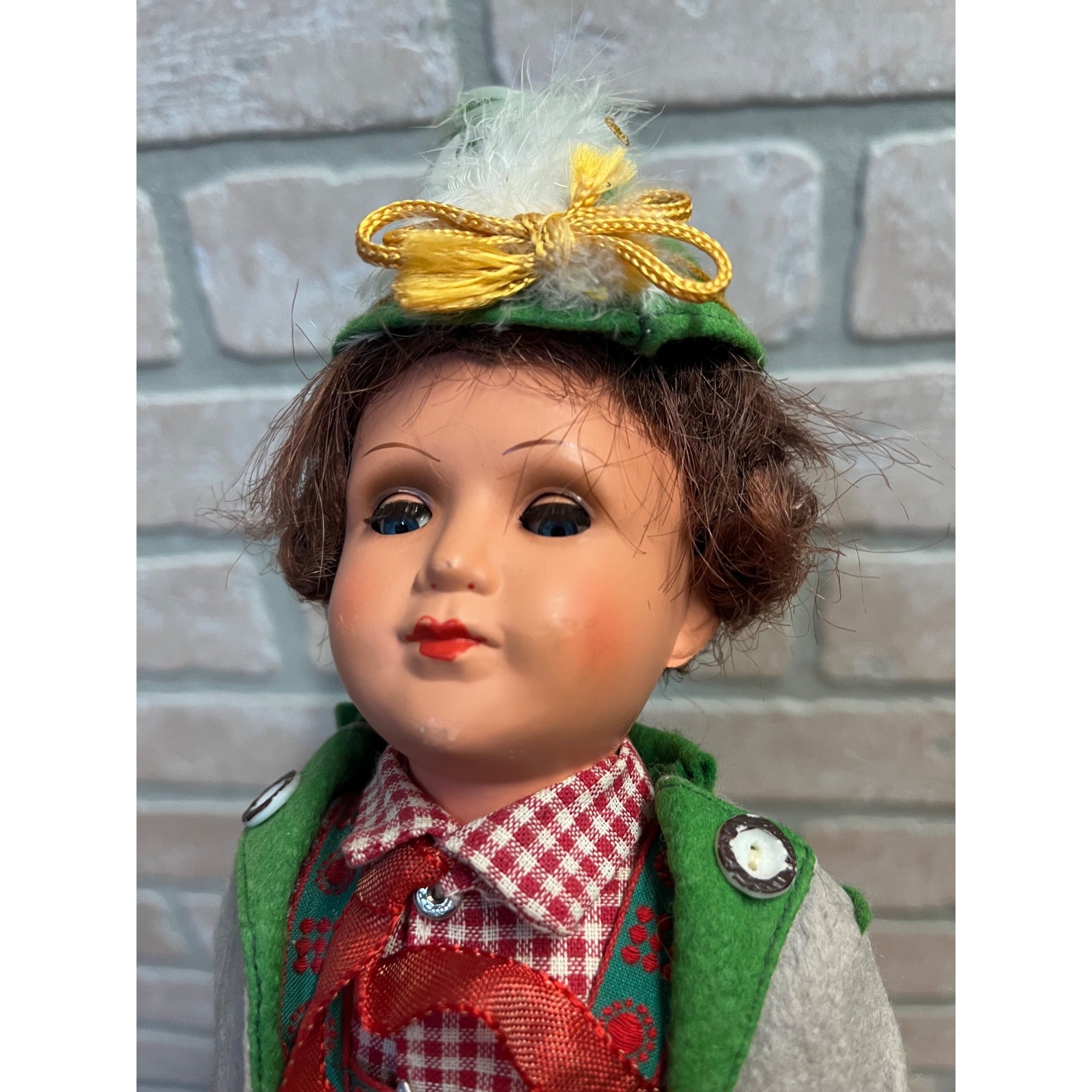 Vintage 1950s Gura Bavarian Boy Trachtenpuppen German Doll Lederhosen 12"