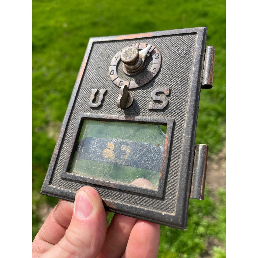 Vintage c1906 US Post Office Bronze Postal Door USPS Combination - As-Is