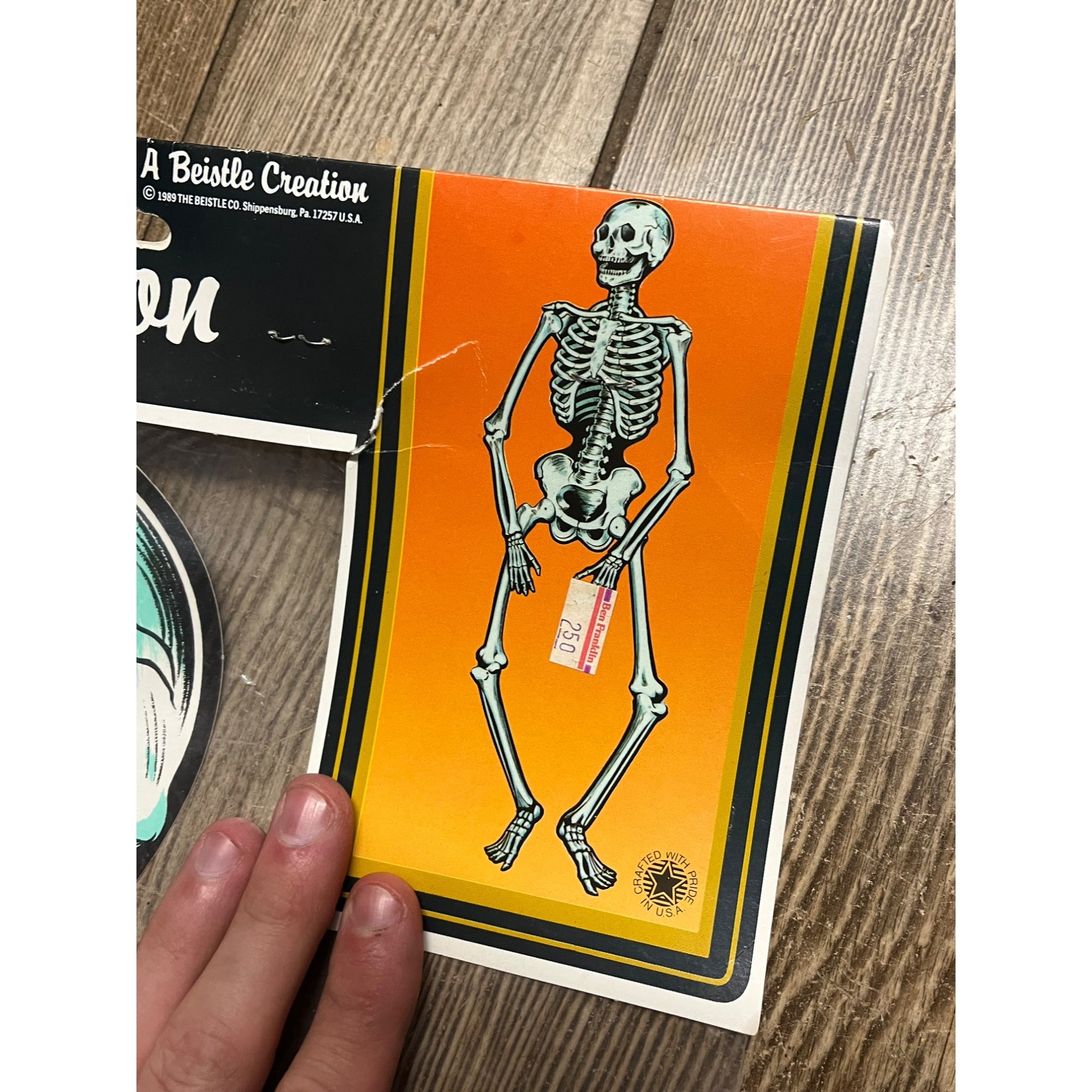 Vintage Halloween Beistle 55" Jointed Skeleton 1989 Die Cut Diecut NEW Unopened