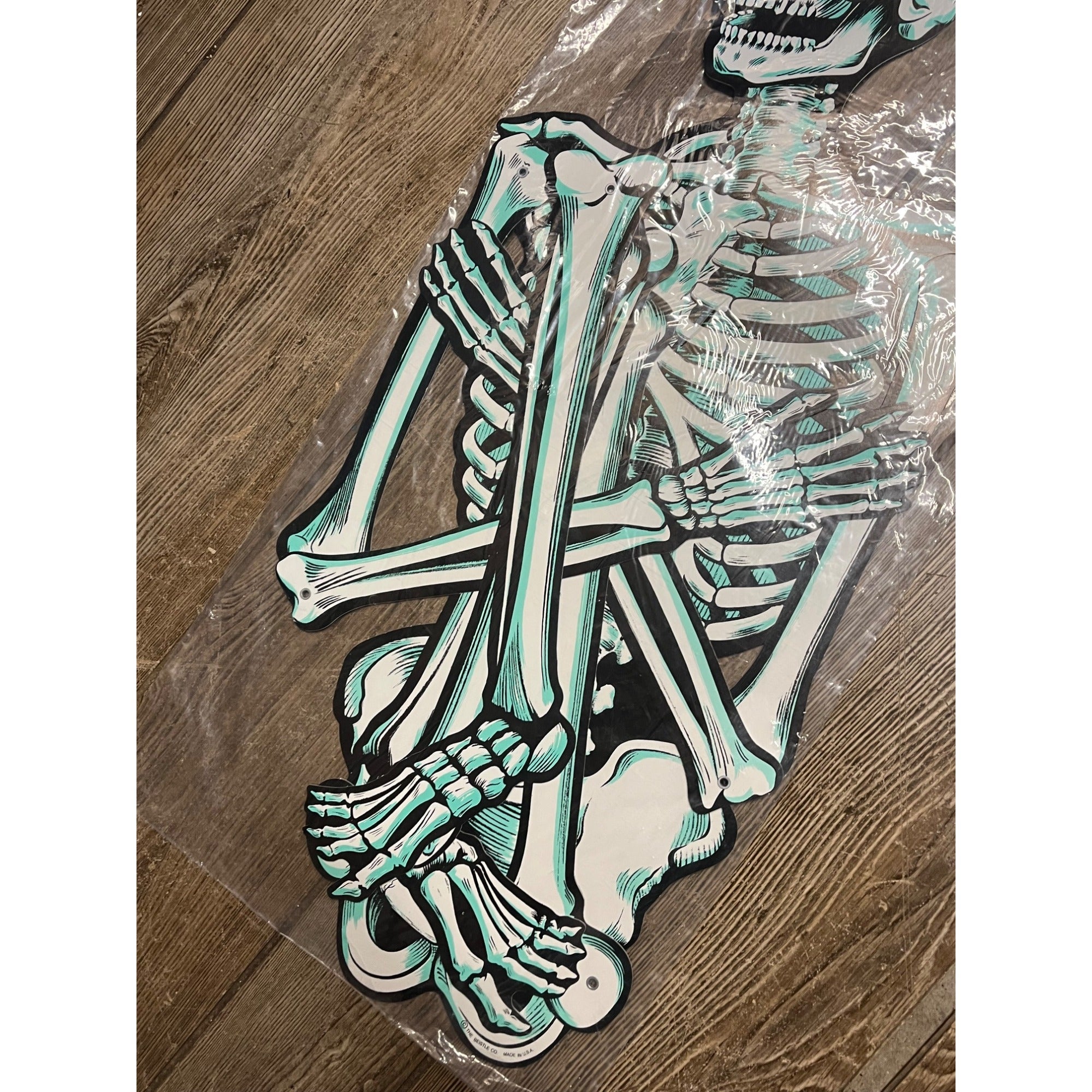 Vintage Halloween Beistle 55" Jointed Skeleton 1989 Die Cut Diecut NEW Unopened