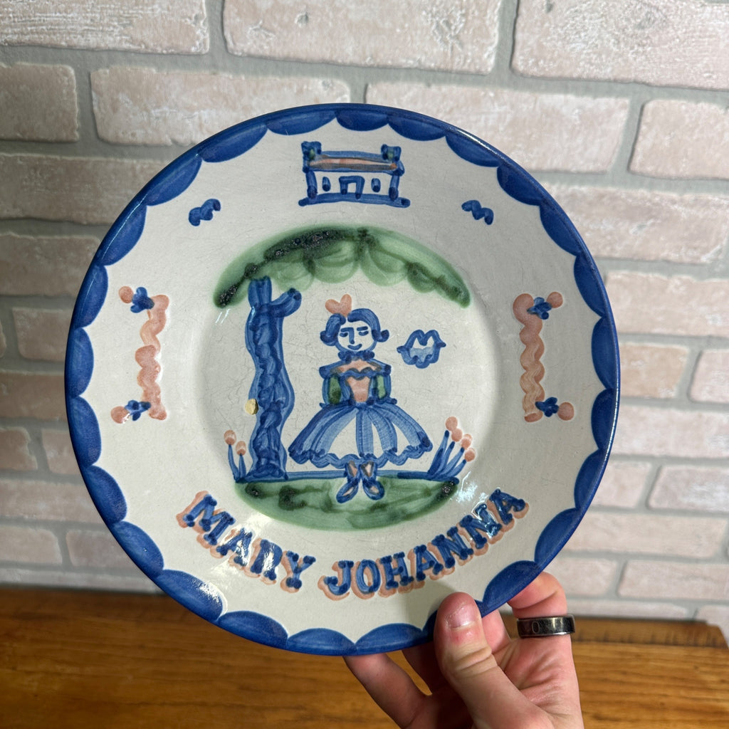 MA Hadley 9" Plate Farmers Daughter Little Girl Mary Johanna