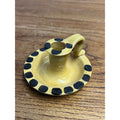 Vintage Williamsburg Restoration Pottery Candle Holder Finger Loop Polka Dot