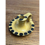 Vintage Williamsburg Restoration Pottery Candle Holder Finger Loop Polka Dot