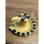 Vintage Williamsburg Restoration Pottery Candle Holder Finger Loop Polka Dot