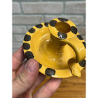 Vintage Williamsburg Restoration Pottery Candle Holder Finger Loop Polka Dot