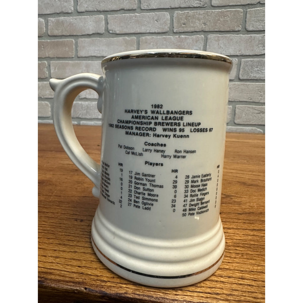 RARE 1982 AMERICAN LEAGUE CHAMPS MILWAUKEE BREWERS HARVEY'S WALLBANGER'S Mug