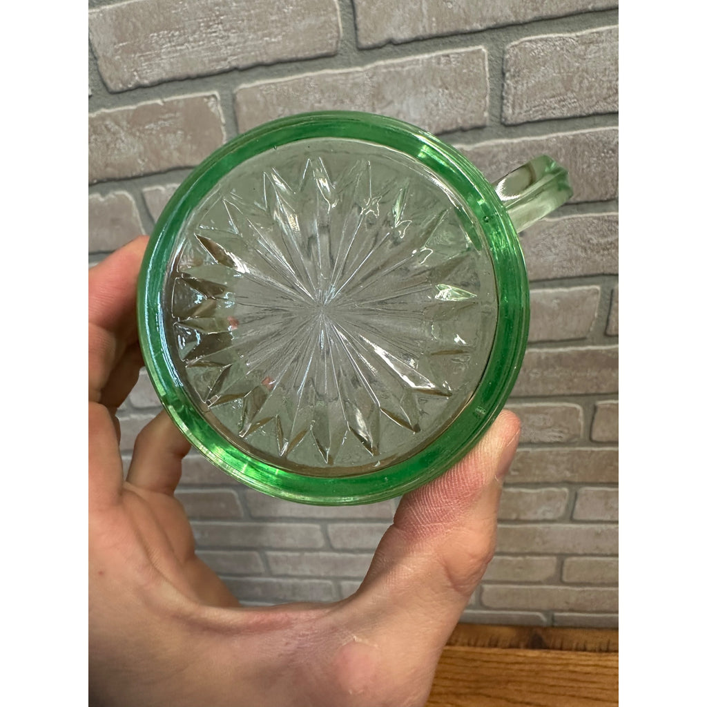 Vintage Uranium Glass Panel 2.5" Creamer Pitcher Panel Optic