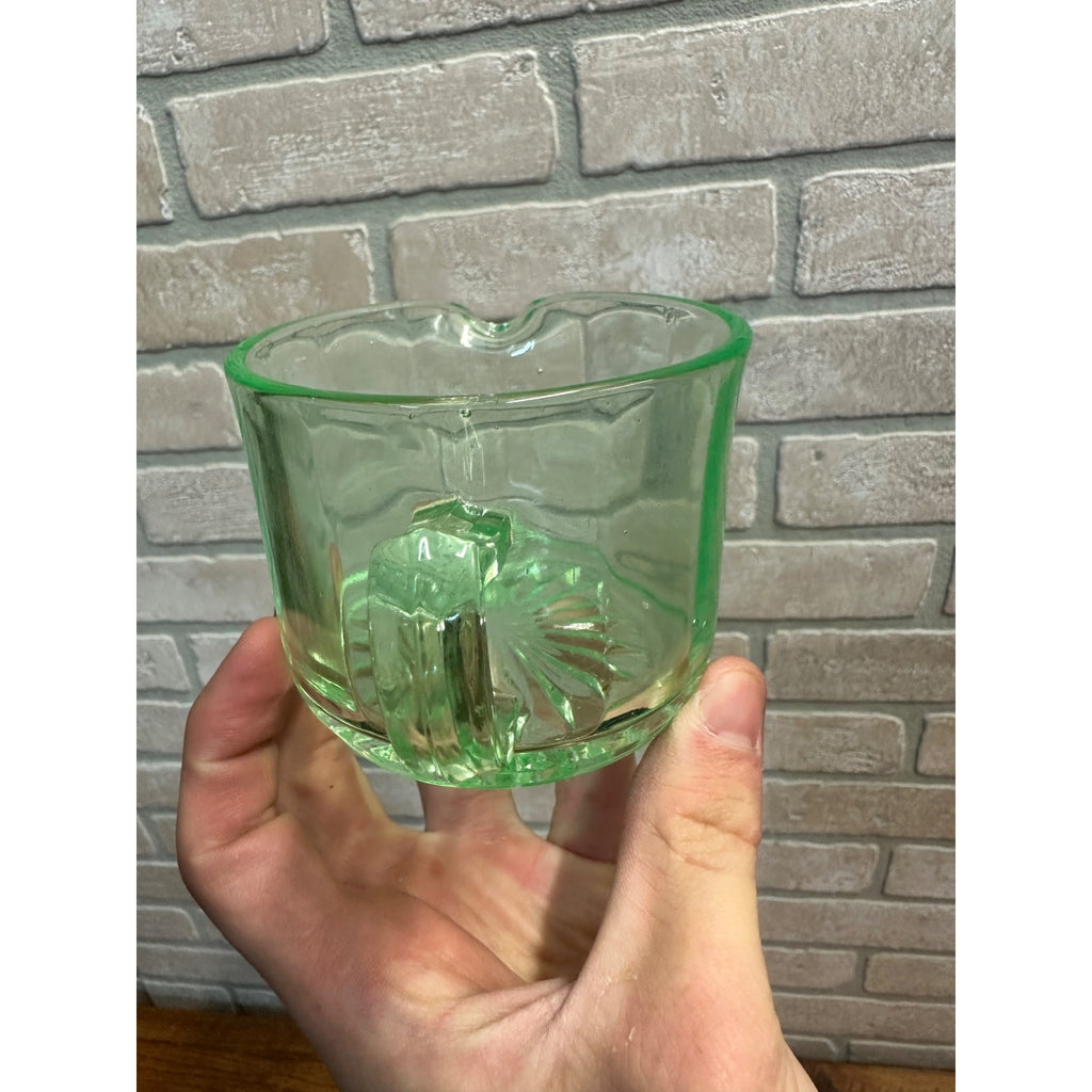 Vintage Uranium Glass Panel 2.5" Creamer Pitcher Panel Optic