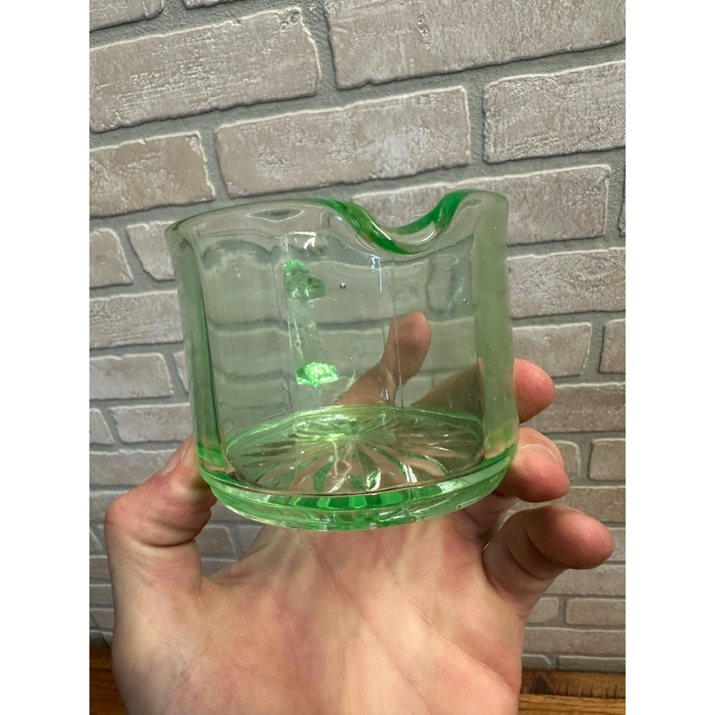 Vintage Uranium Glass Panel 2.5" Creamer Pitcher Panel Optic