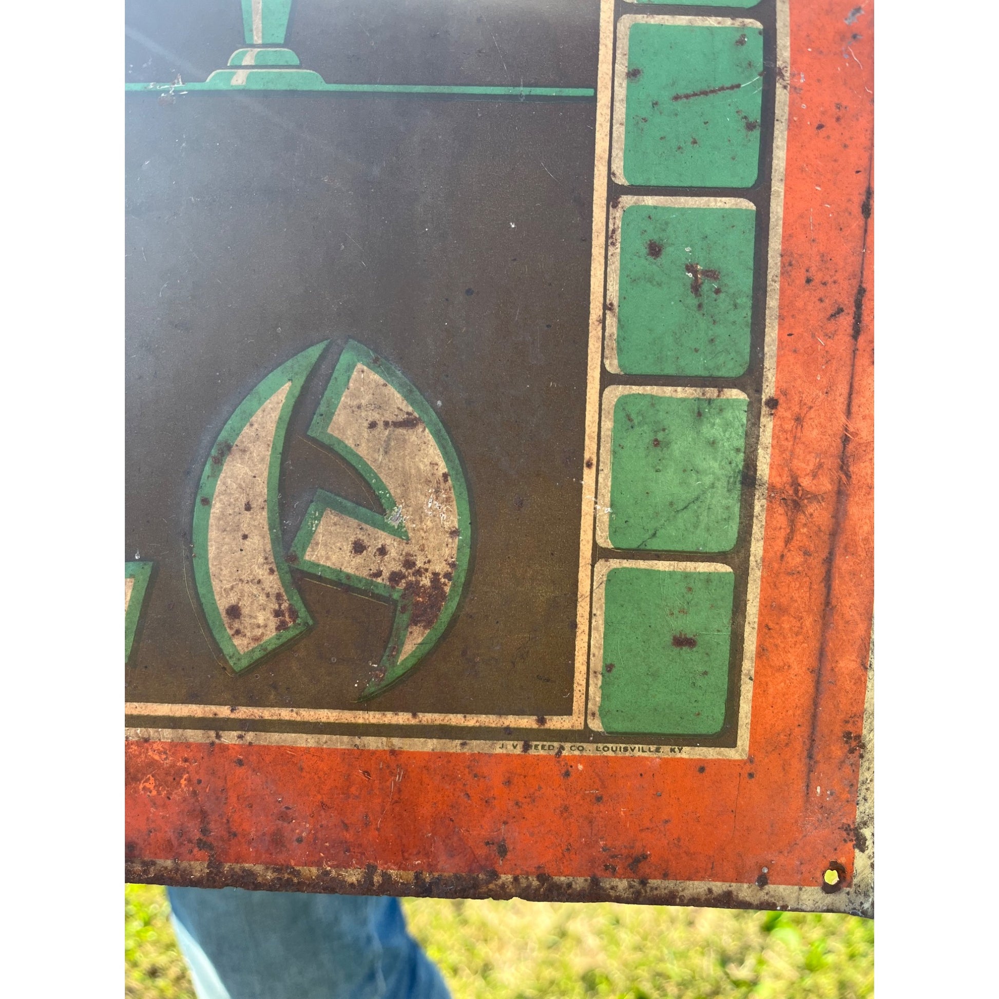RARE Vintage 1930s Cleo Cola Egyptian Tin Metal Embossed Soda Advertising Sign