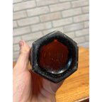 John Graf c1880s Milwaukee Wis Amber Brown Soda Bottle Blob Top Octagon Base