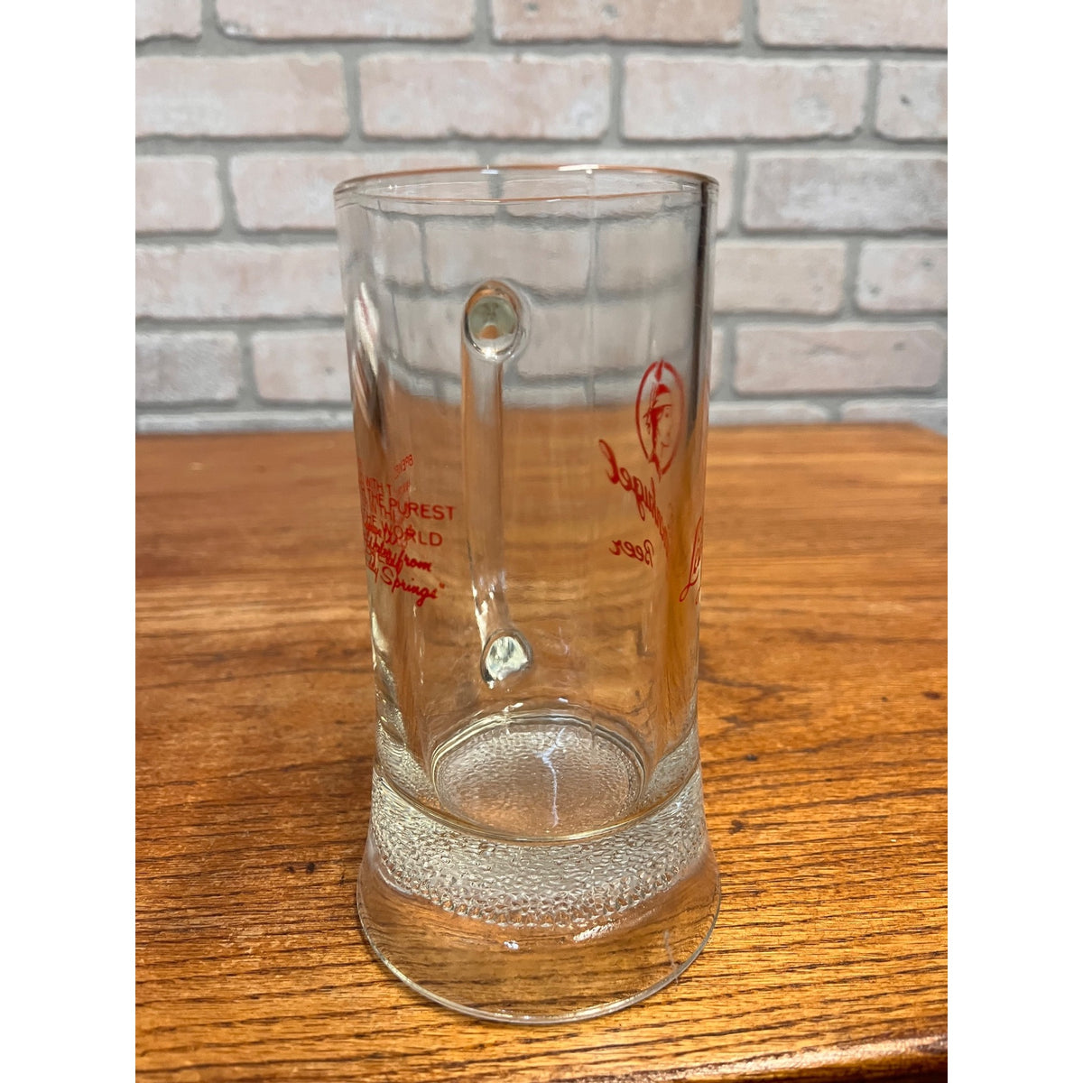 Vintage Leinenkugels Beer Large 6.25" Heavy Glass Beer Mug Bar Tavern Maiden