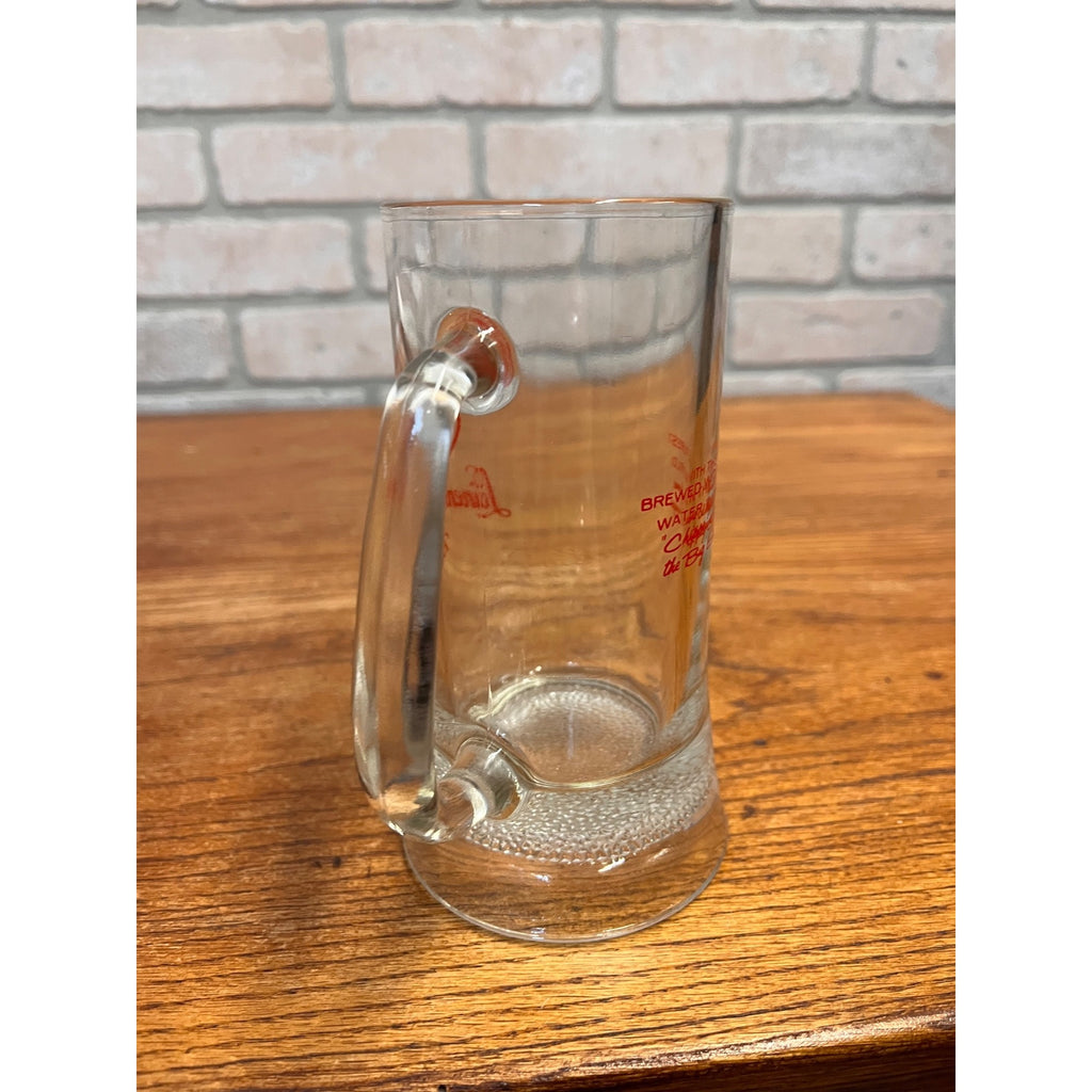 Vintage Leinenkugels Beer Large 6.25" Heavy Glass Beer Mug Bar Tavern Maiden