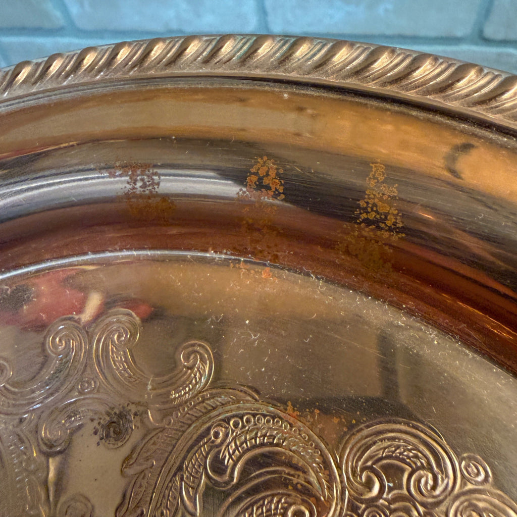 Vintage Coppercraft Guild Copper Round Charger/Serving Plate, Footed Dish and Two Drinking Cups Taunton, Massachusetts