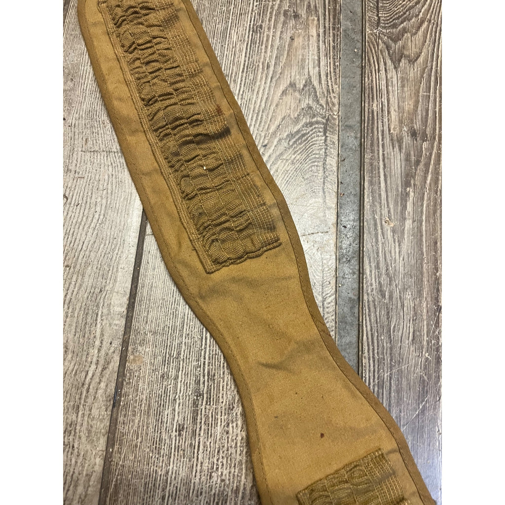 Vintage 1970s Hunting Shotgun Shell Ammo Belt 100% Cotton Tan Cartridge M 41.5"