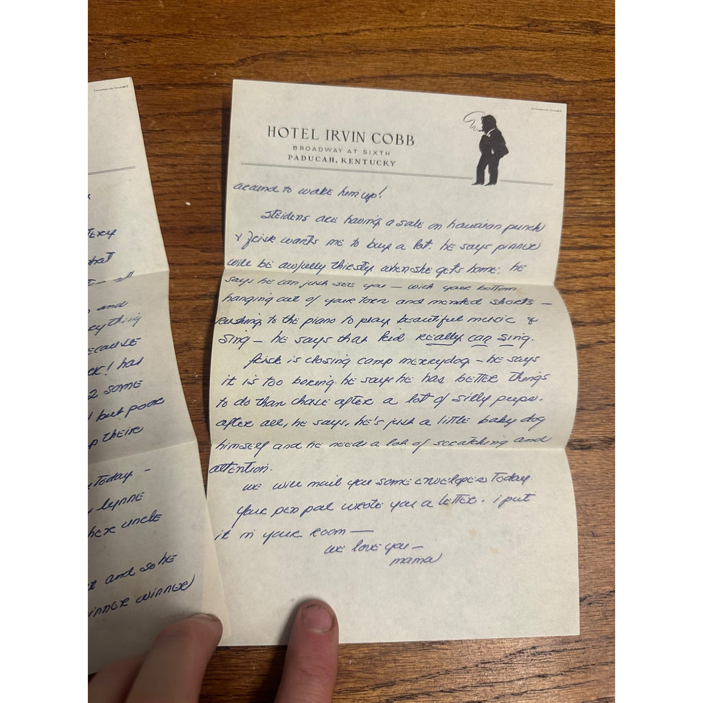 Vintage Hotel Irvin Cobb 2-Page Letter Handwritten Paducah Kentucky Letterhead Stationery