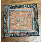 Antique Chinese Embroidered Silk Textile Qilin Butterfly Panel Qing Republic