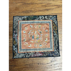 Antique Chinese Embroidered Silk Textile Qilin Butterfly Panel Qing Republic