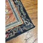 Antique Chinese Embroidered Silk Textile Qilin Butterfly Panel Qing Republic