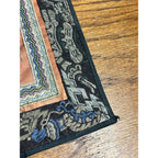 Antique Chinese Embroidered Silk Textile Qilin Butterfly Panel Qing Republic