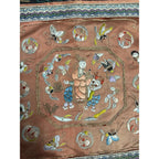Antique Chinese Embroidered Silk Textile Qilin Butterfly Panel Qing Republic