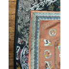 Antique Chinese Embroidered Silk Textile Qilin Butterfly Panel Qing Republic