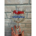 Vintage Hamm's Beer Footed Thumbprint Goblet Glass "From the Land" Slogan Breweriana
