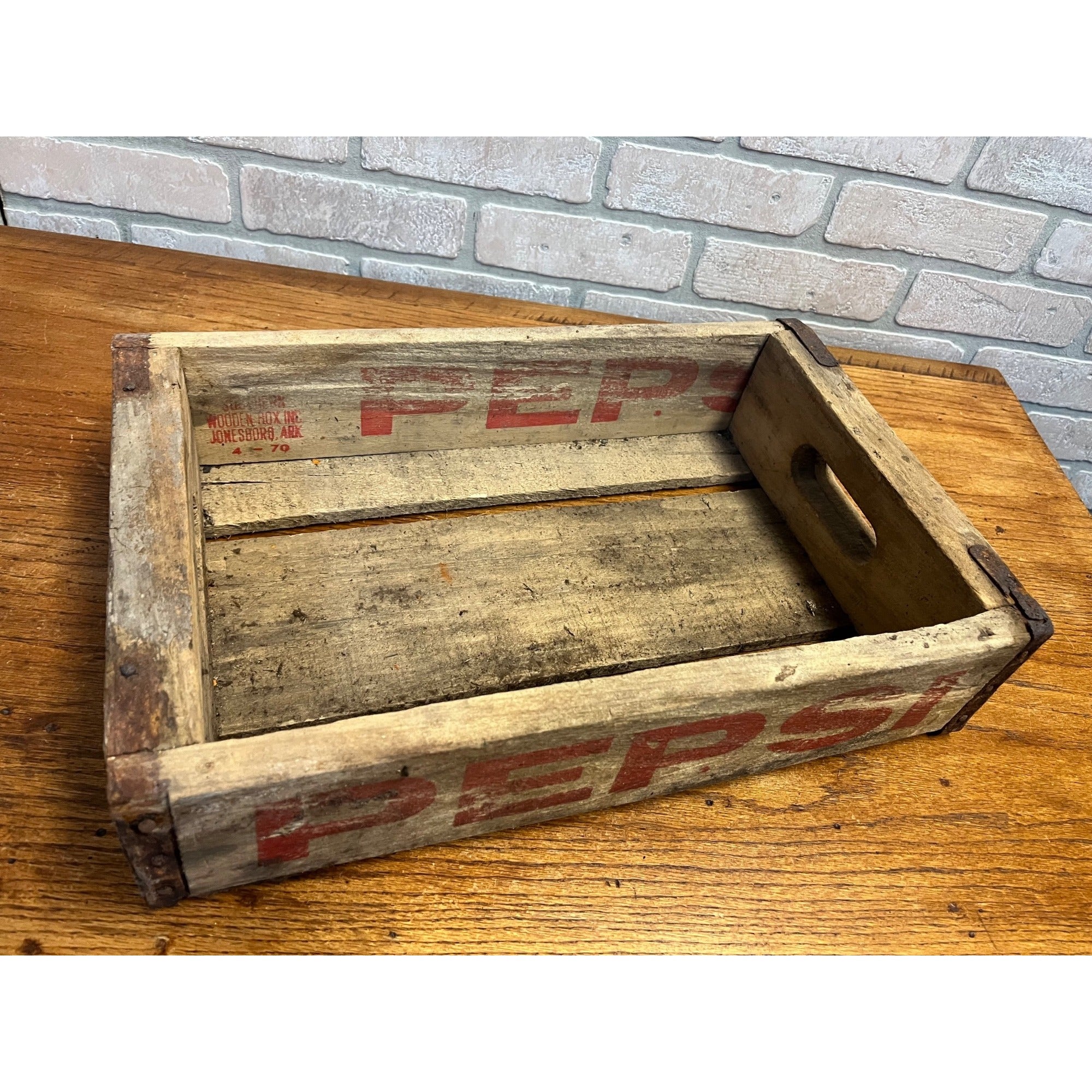 Vintage Pepsi Cola Wooden Soda Bottle Carrier Case Crate Pepsi Bottling Co.