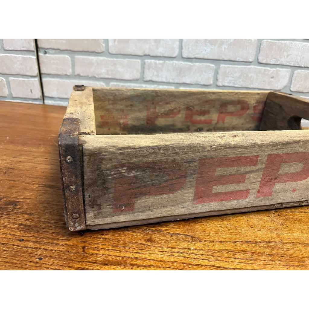 Vintage Pepsi Cola Wooden Soda Bottle Carrier Case Crate Pepsi Bottling Co.