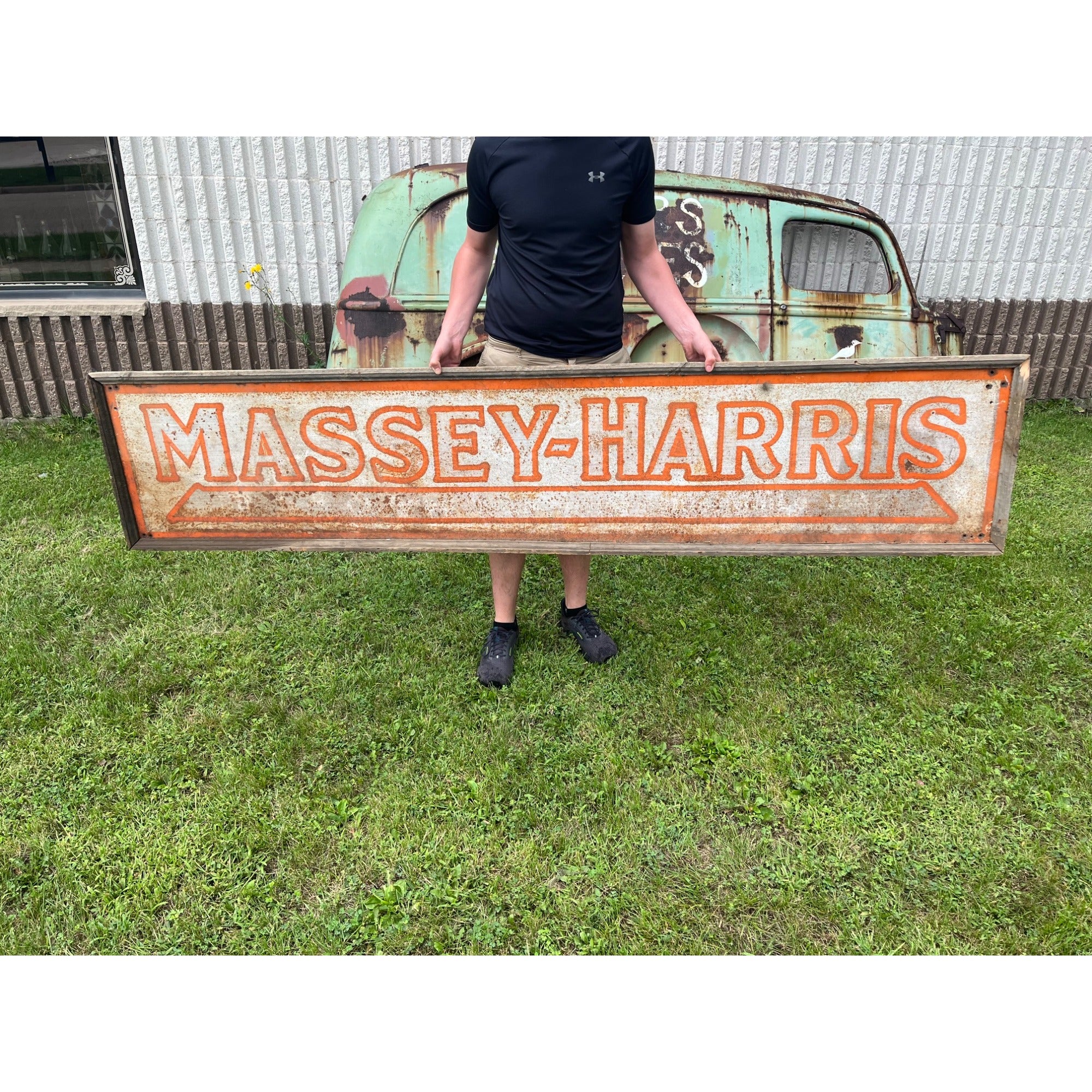 Rare Original 1900s Massey Harris Farm Tractors Advertising Wood Framed Sign