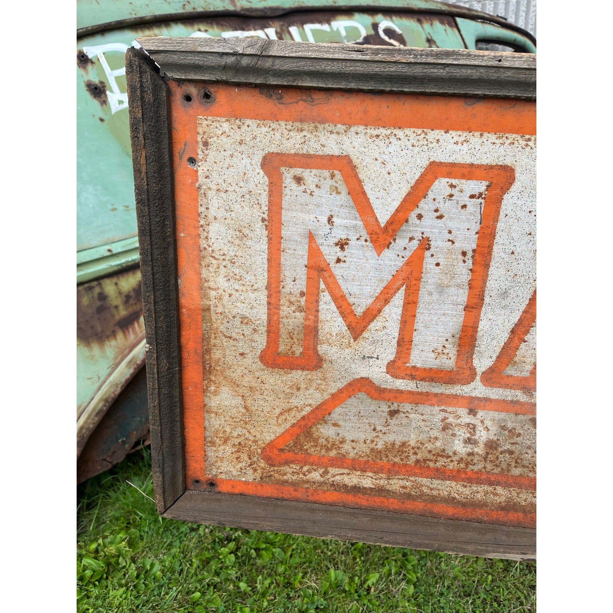 Rare Original 1900s Massey Harris Farm Tractors Advertising Wood Framed Sign