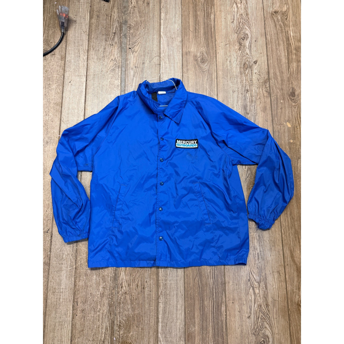 Vintage Mercury Outboards Blue Rain Coat Jacket Size XL