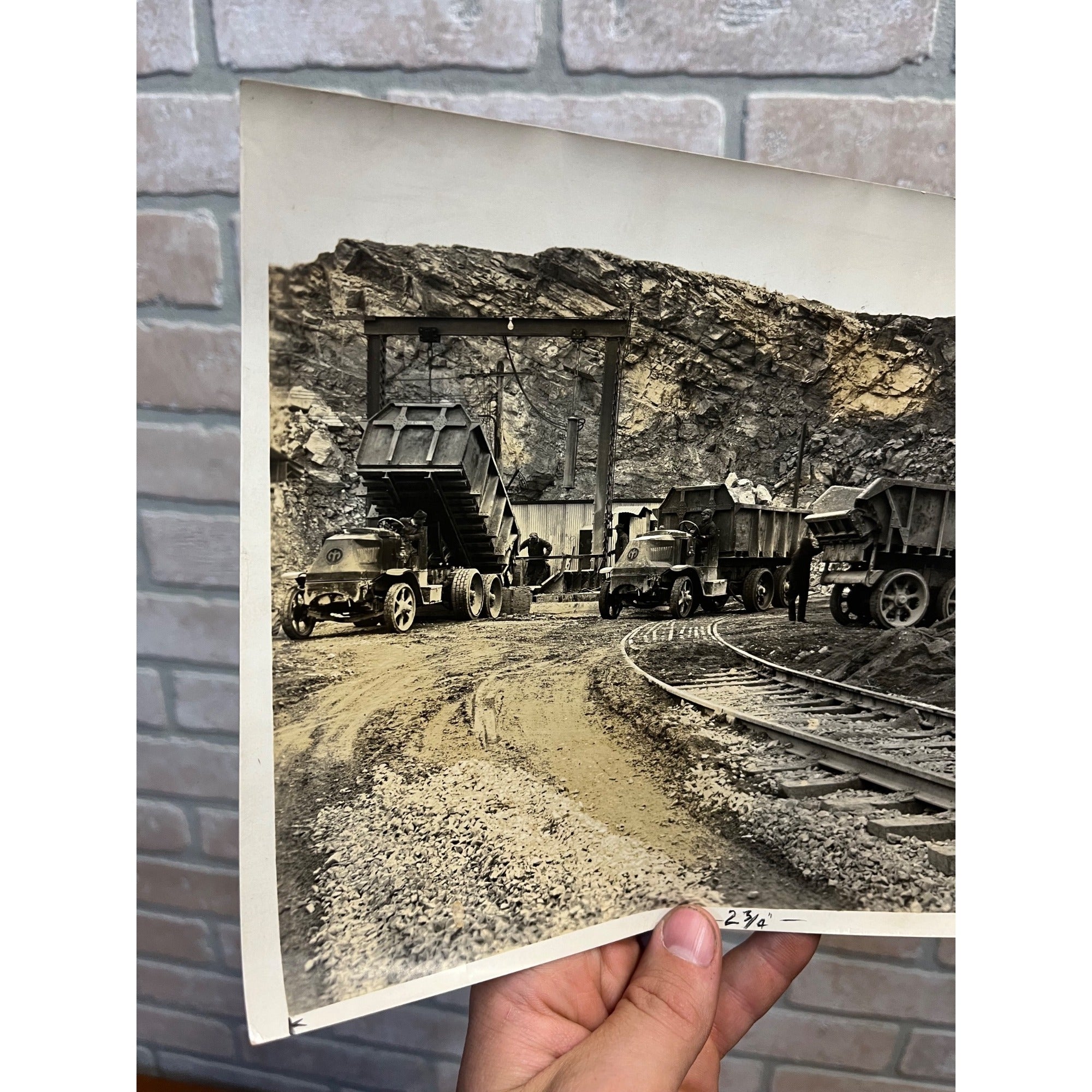 Vintage Original 1920s Mack AC Dump Trucks Promo Facto Photo Quarry Mining