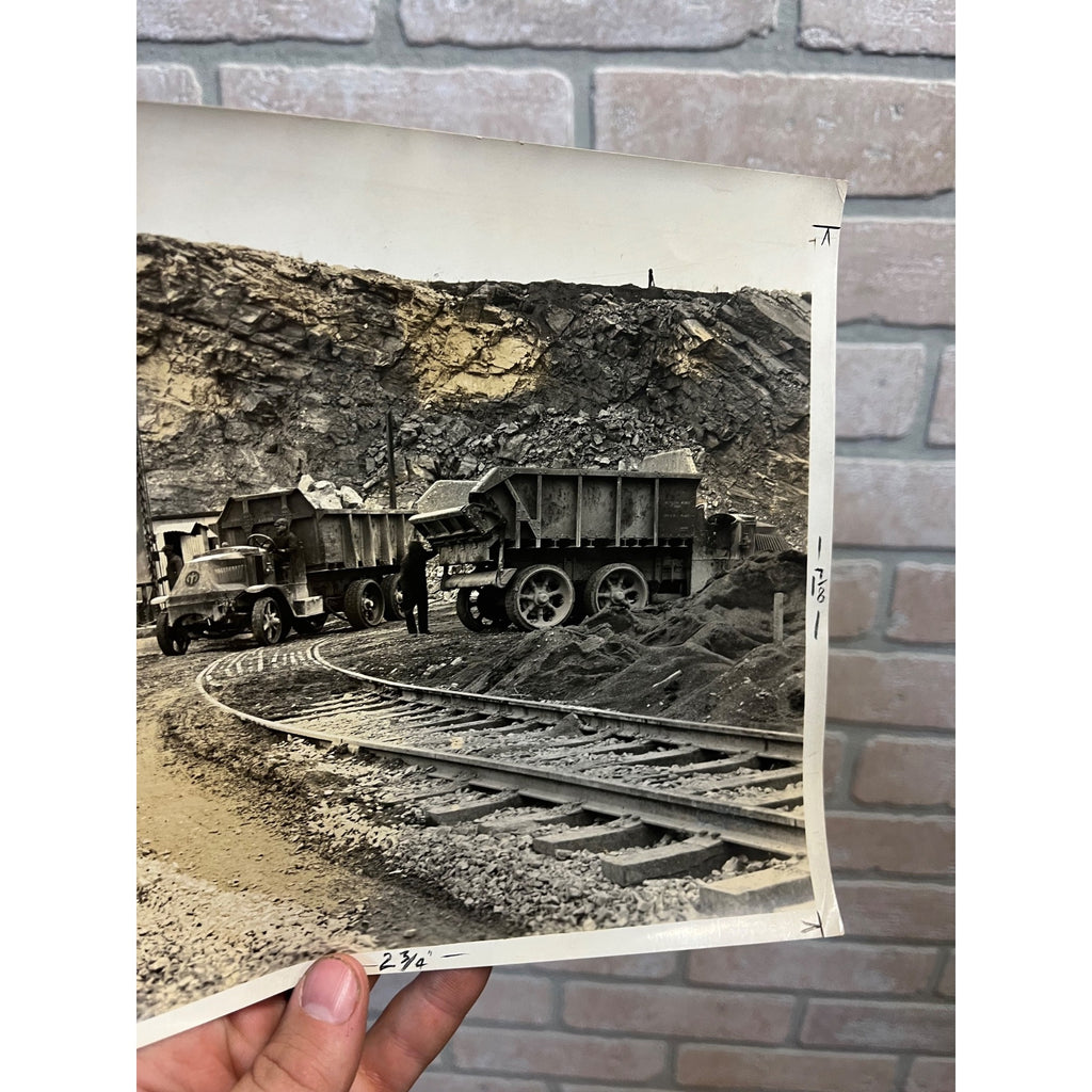 Vintage Original 1920s Mack AC Dump Trucks Promo Facto Photo Quarry Mining