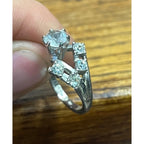 Vintage 18K HGE Gold Electroplate Cubic Zirconia Bypass Cocktail Ring Size 7