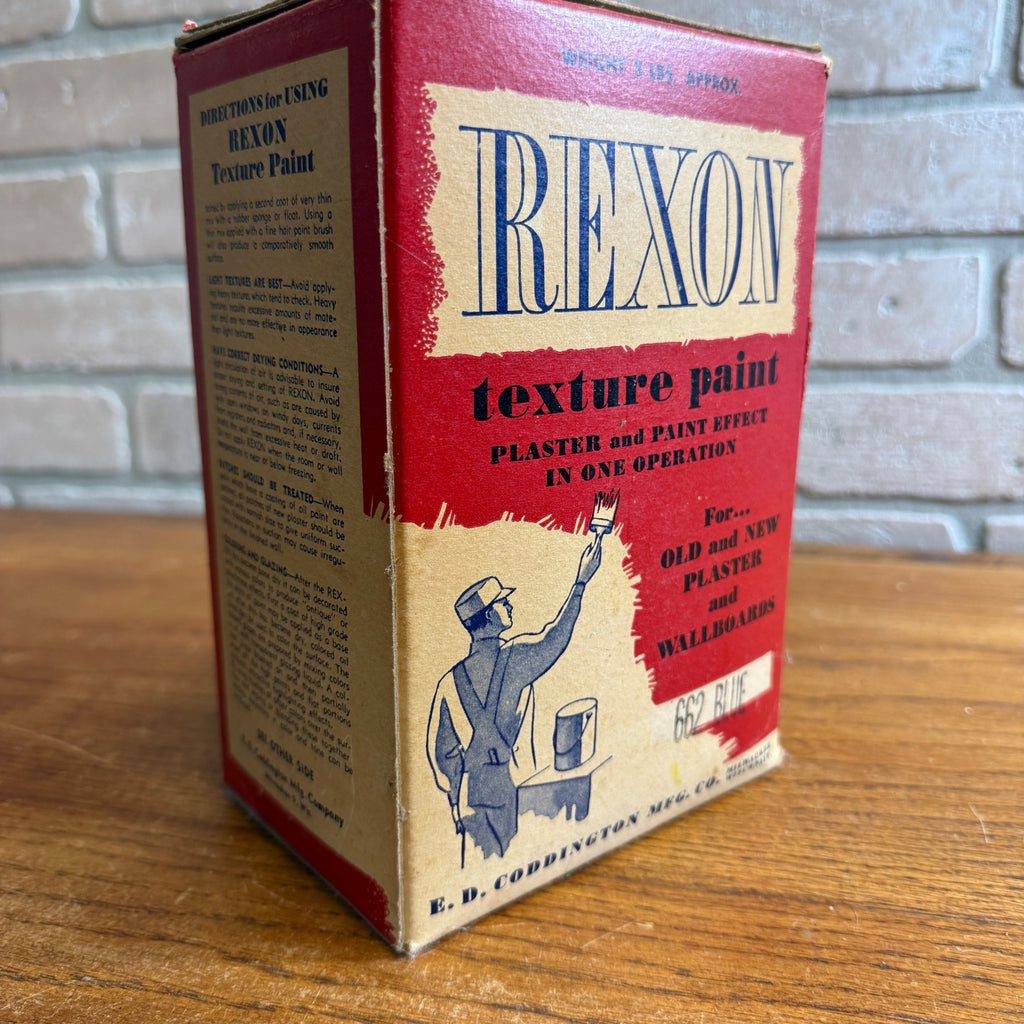 Vintage 1940s Rexon Texture Paint Empty Advertising Box Coddington Milwaukee Wis