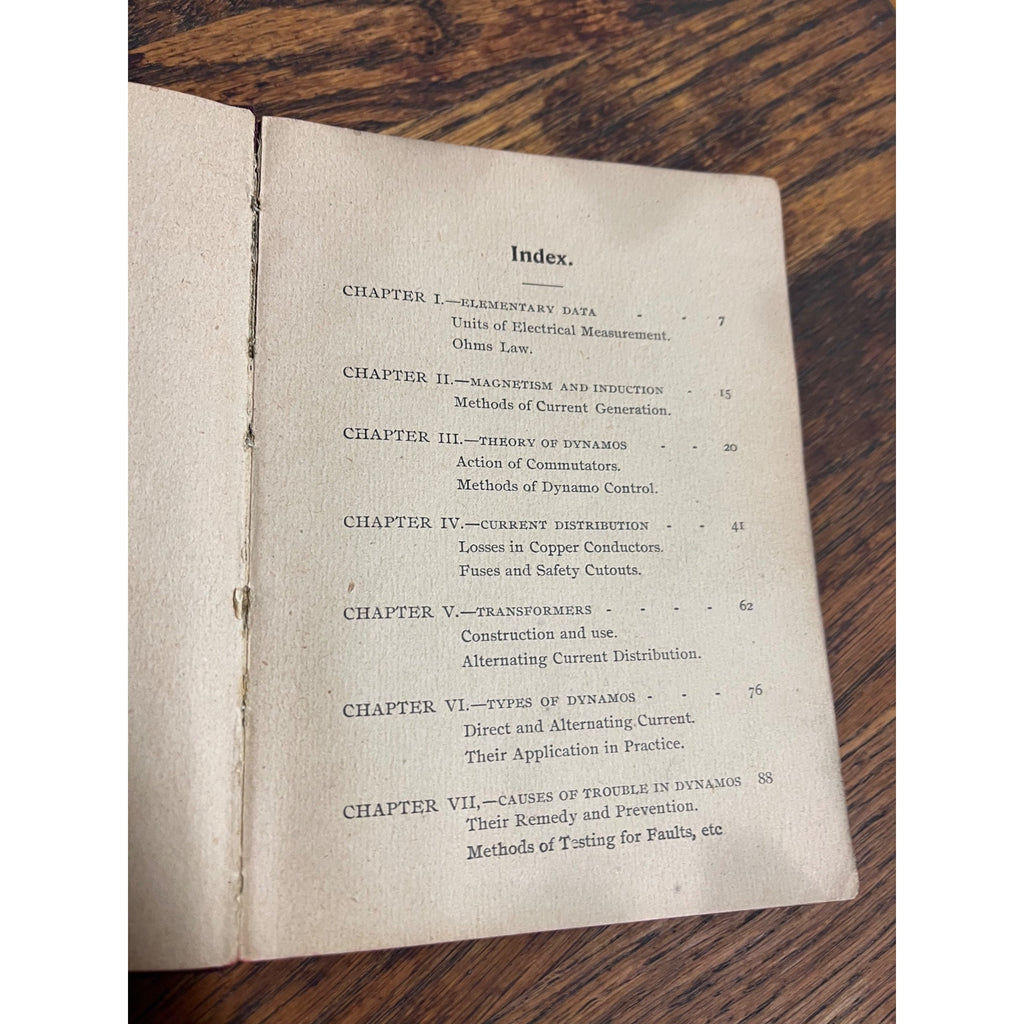 1895 Practical Application of Dynamo Electric Machinery Book Antique Vintage