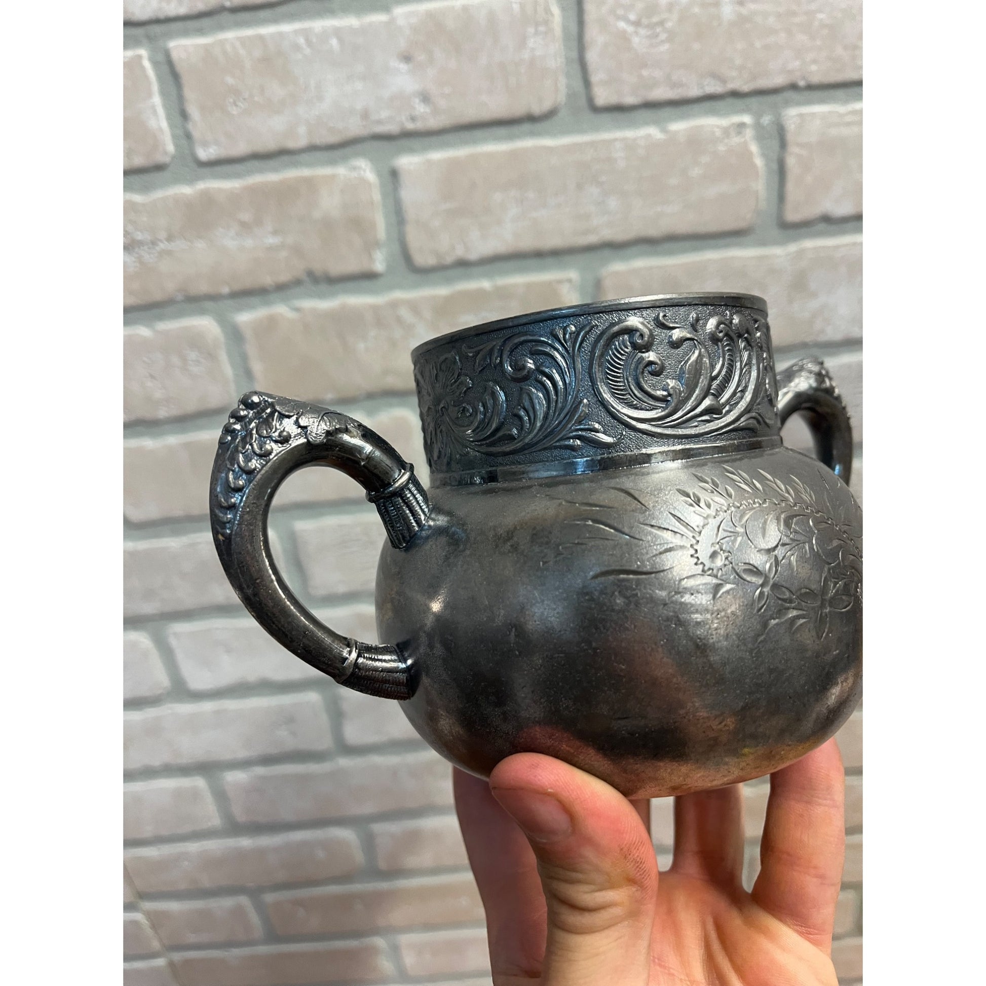 Vintage Benedict Mfg Co. Silver Plated Trophy Cup Handled Vase Pot