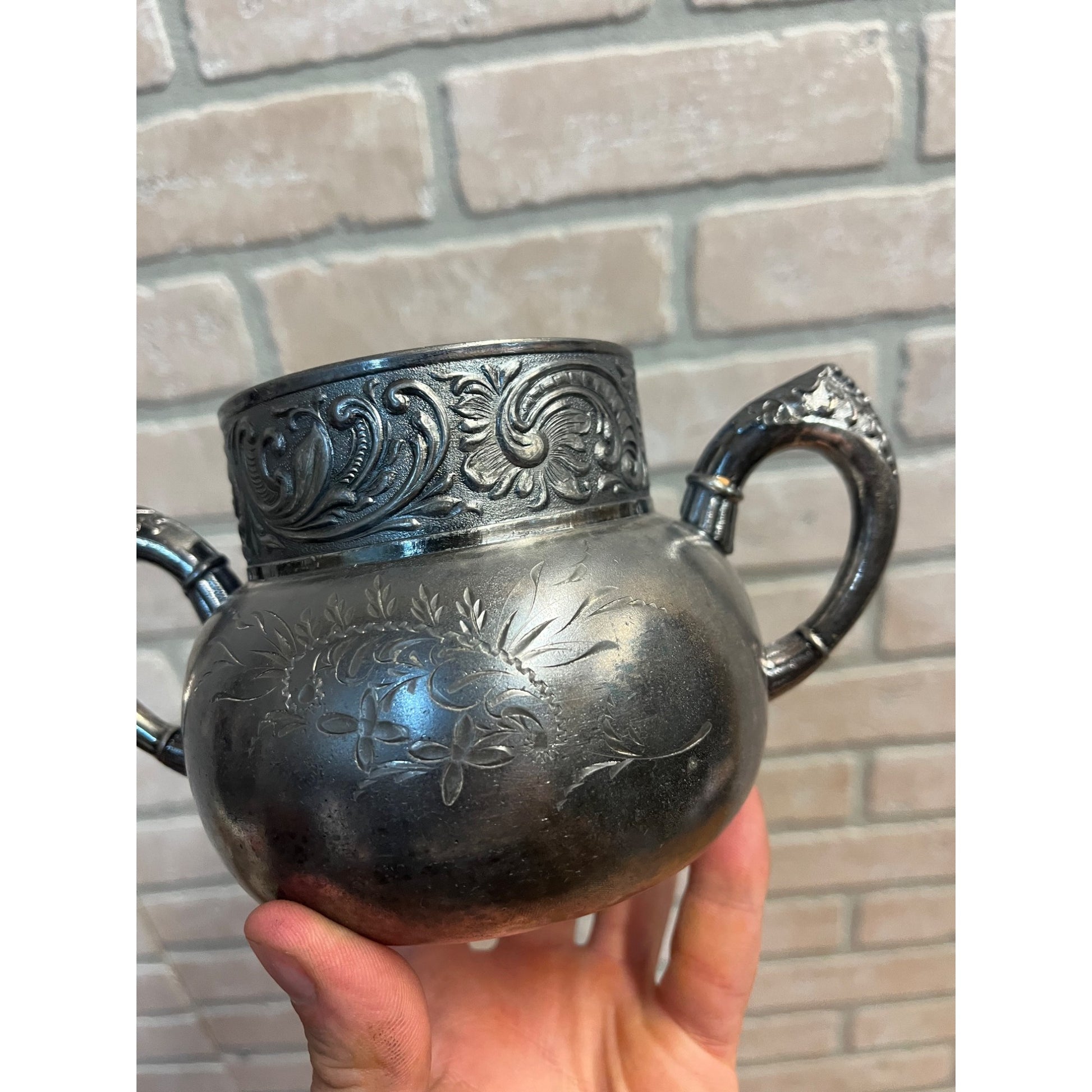 Vintage Benedict Mfg Co. Silver Plated Trophy Cup Handled Vase Pot